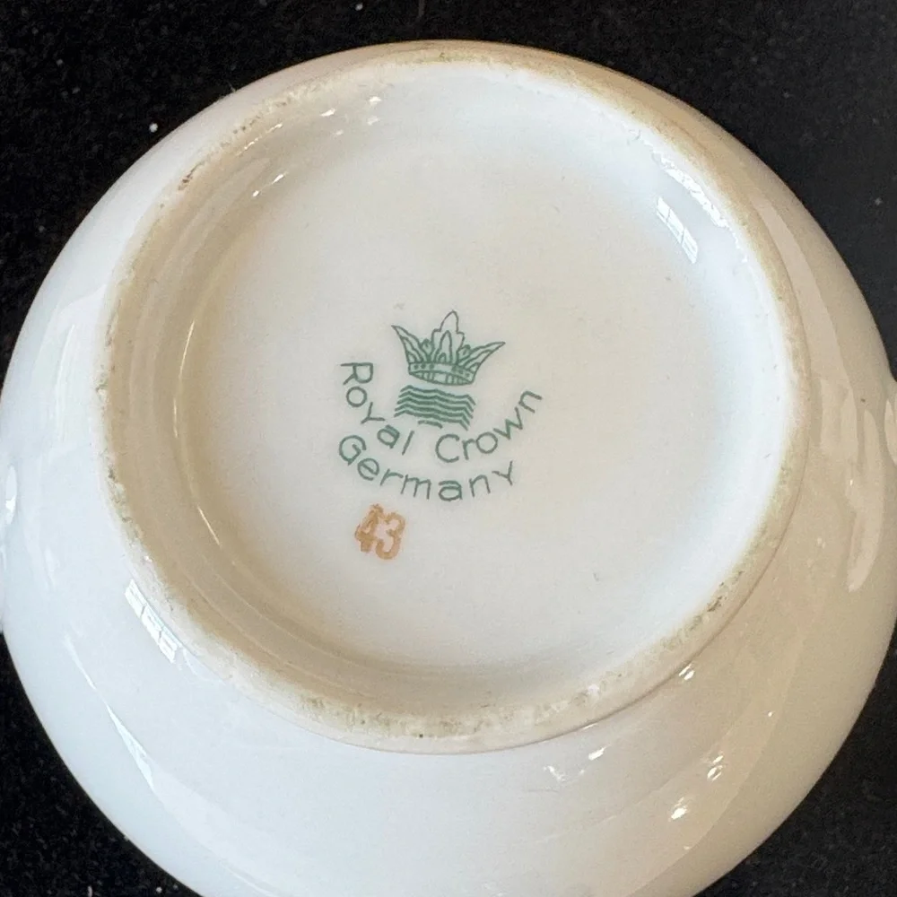Vintage Royal Crown Germany Covered Sugar Bowl With Lid Pink Roses Gold Gild